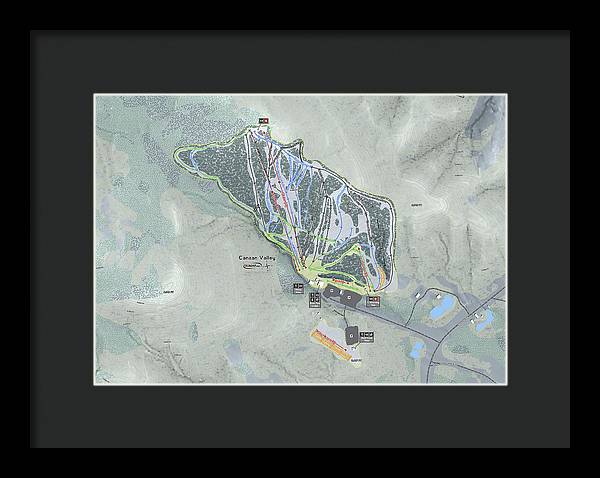 Canaan Valley Ski Trail Map - Framed Print - Powderaddicts