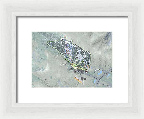 Canaan Valley Ski Trail Map - Framed Print - Powderaddicts