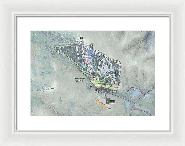Canaan Valley Ski Trail Map - Framed Print - Powderaddicts