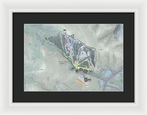 Canaan Valley Ski Trail Map - Framed Print - Powderaddicts