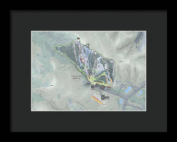 Canaan Valley Ski Trail Map - Framed Print - Powderaddicts