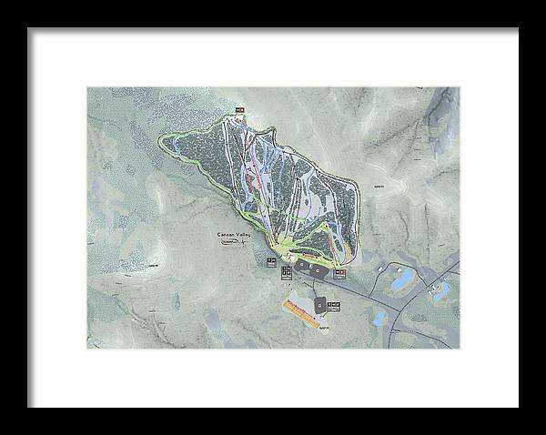 Canaan Valley Ski Trail Map - Framed Print - Powderaddicts