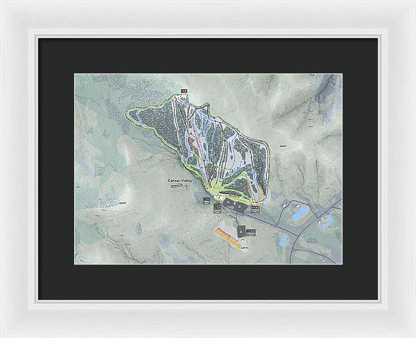 Canaan Valley Ski Trail Map - Framed Print - Powderaddicts