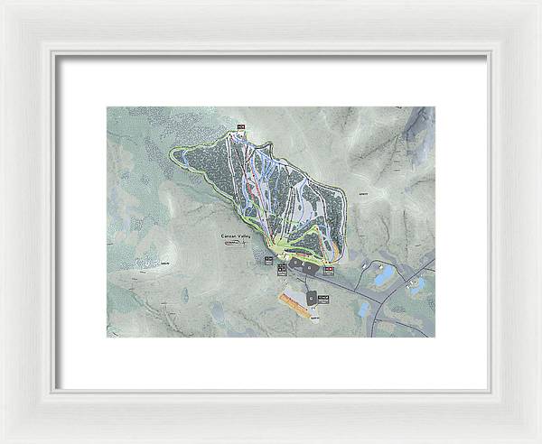 Canaan Valley Ski Trail Map - Framed Print - Powderaddicts