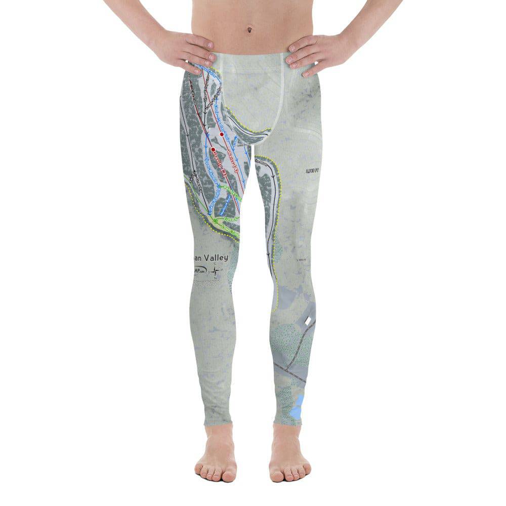Canaan Valley, West Virginia Ski Trail Map Men's Base Layer Bottom