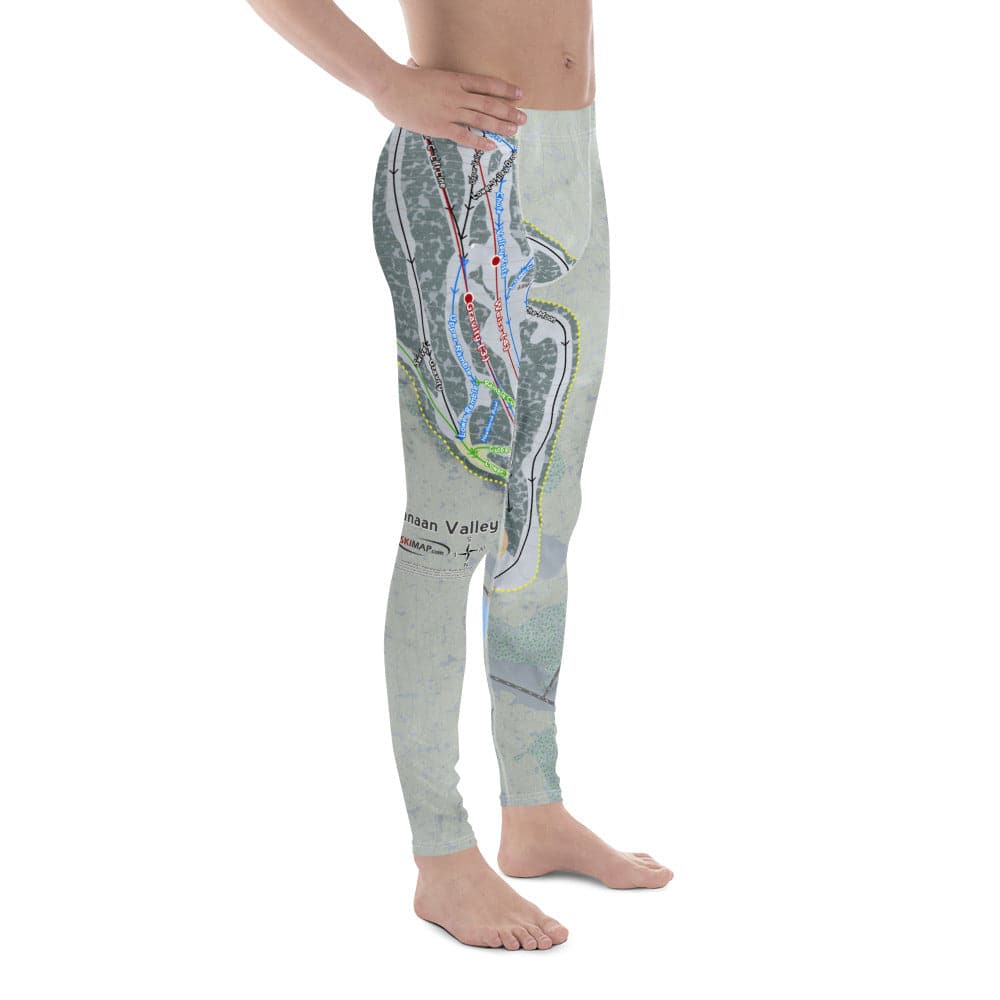 Canaan Valley, West Virginia Ski Trail Map Men&#39;s Base Layer Bottom - Powderaddicts