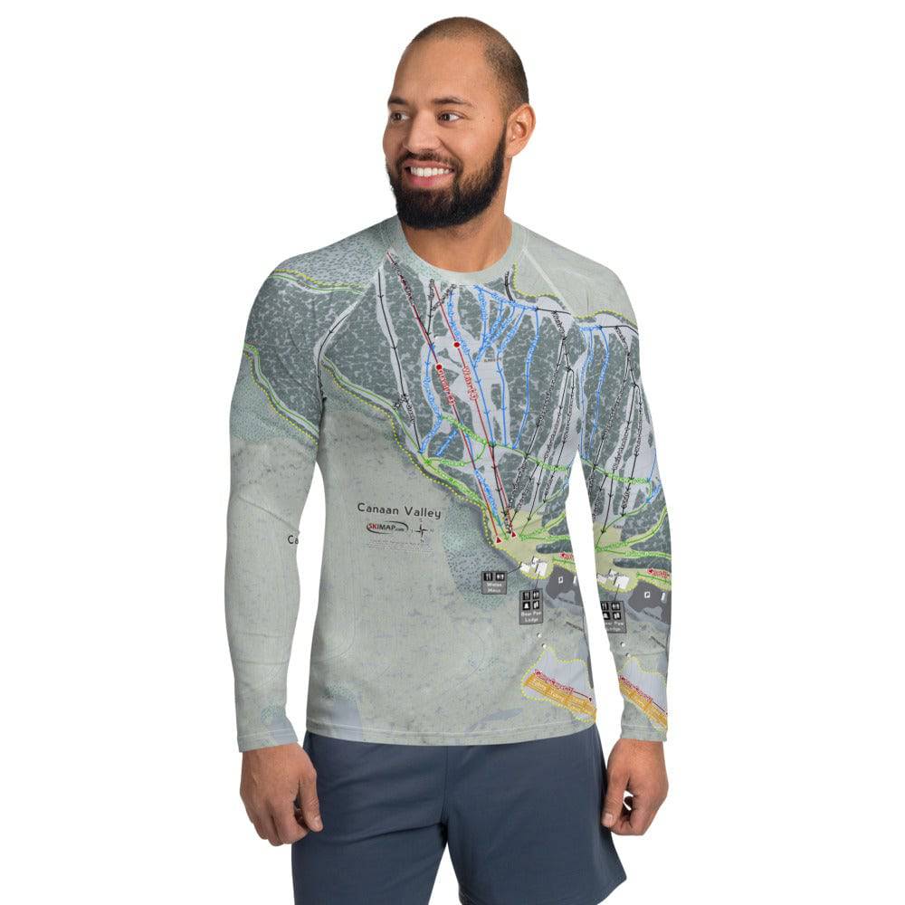 Canaan Valley, West Virginia Ski Trail Map Men's Base Layer Top