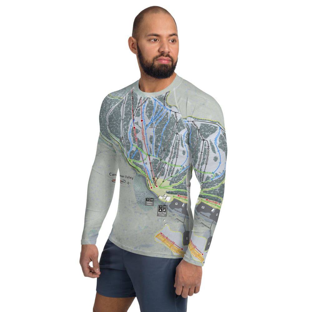 Canaan Valley, West Virginia Ski Trail Map Men's Base Layer Top - Powderaddicts