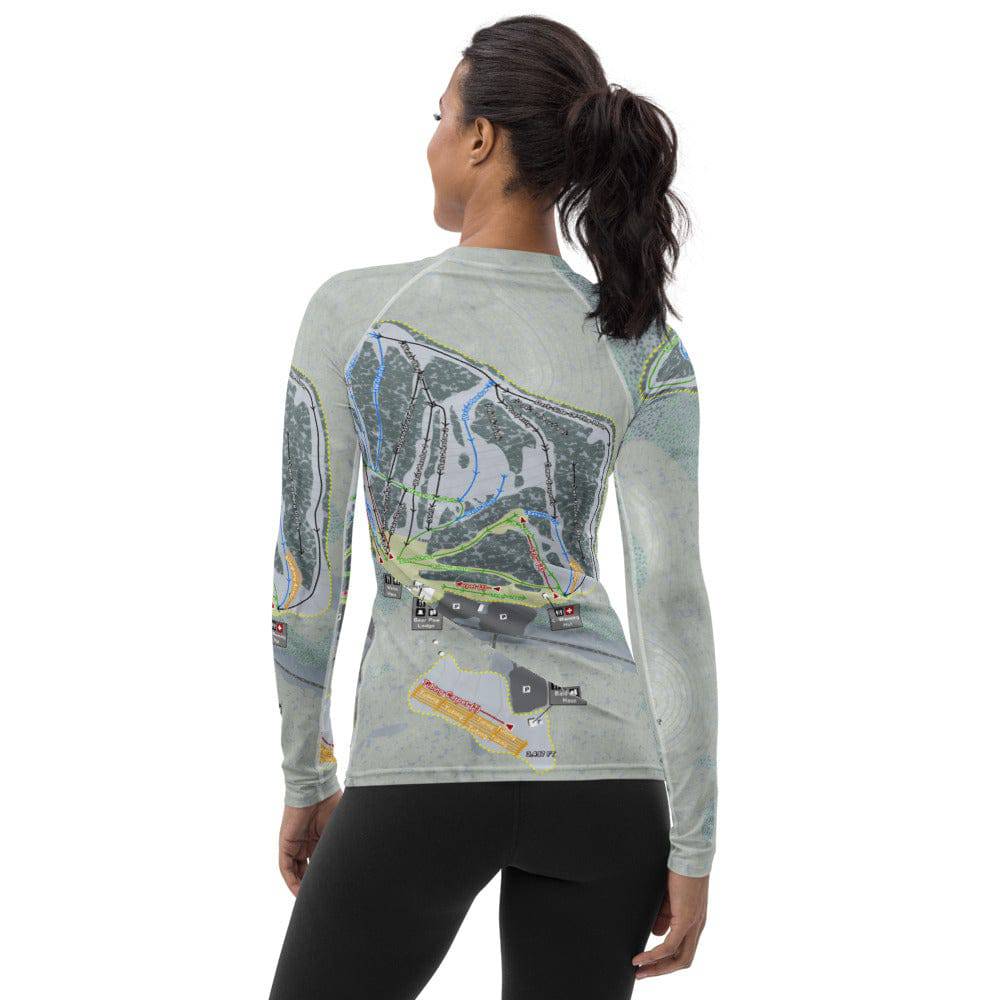 Canaan Valley, West Virginia Ski Trail Map Women&#39;s Base Layer Top - Powderaddicts