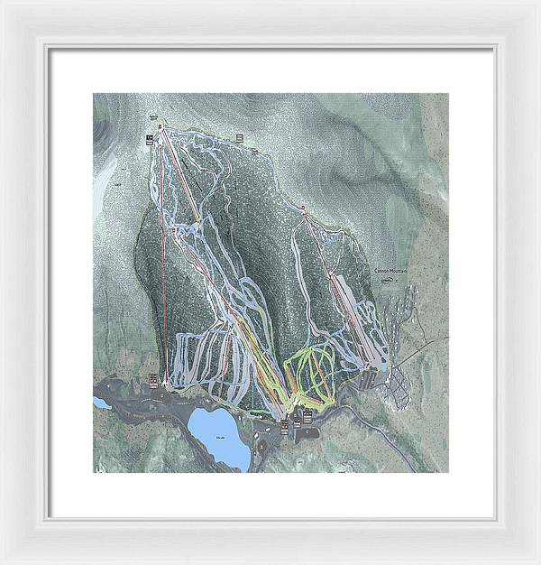 Cannon Mountain Ski Trail Map - Framed Print - Powderaddicts