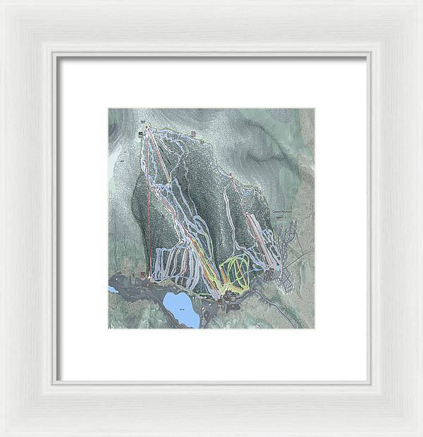 Cannon Mountain Ski Trail Map - Framed Print - Powderaddicts