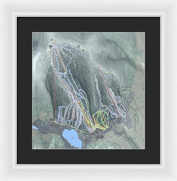 Cannon Mountain Ski Trail Map - Framed Print - Powderaddicts