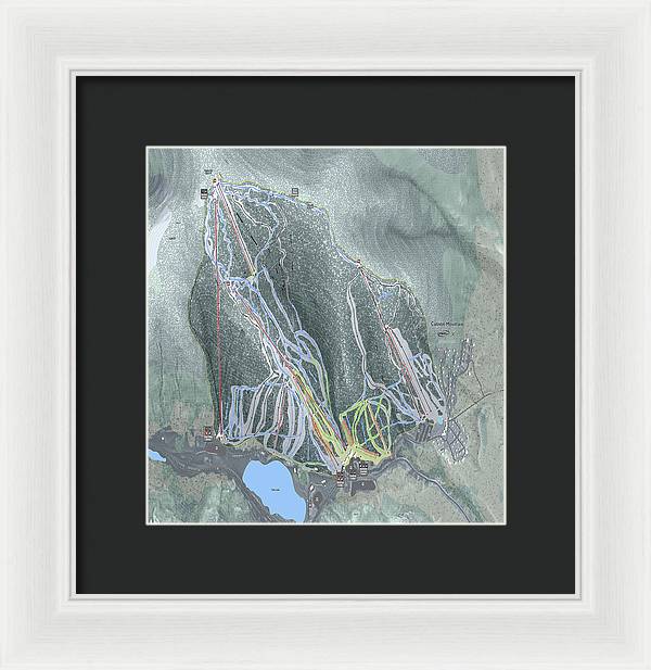 Cannon Mountain Ski Trail Map - Framed Print - Powderaddicts
