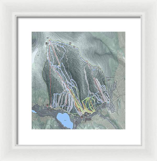 Cannon Mountain Ski Trail Map - Framed Print - Powderaddicts