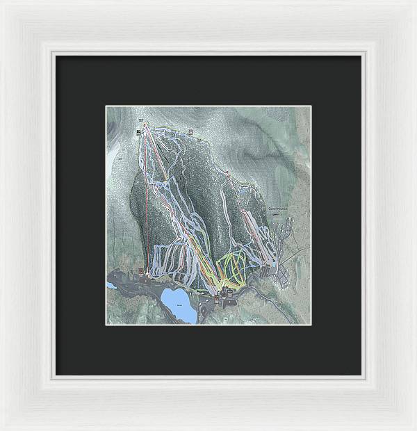 Cannon Mountain Ski Trail Map - Framed Print - Powderaddicts