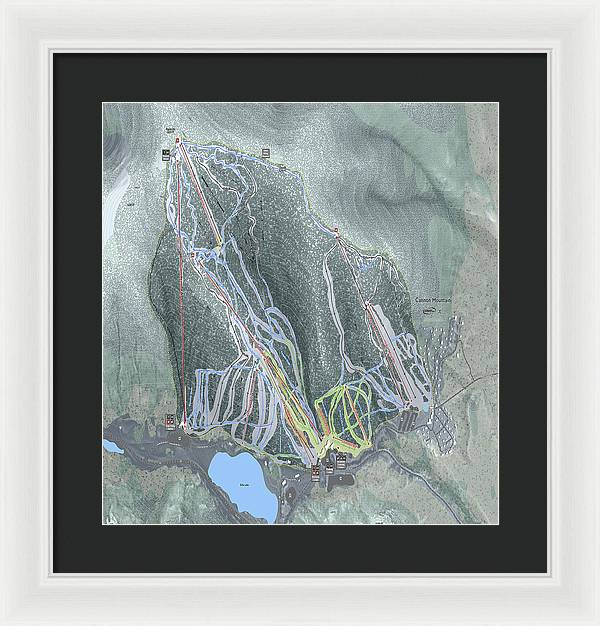 Cannon Mountain Ski Trail Map - Framed Print - Powderaddicts