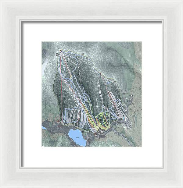 Cannon Mountain Ski Trail Map - Framed Print - Powderaddicts