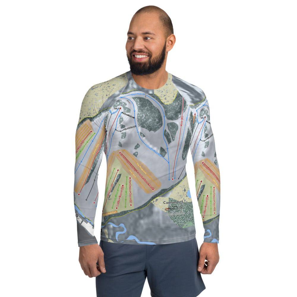 Cannonsburg, Michigan Ski Trail Map Men's Base Layer Top
