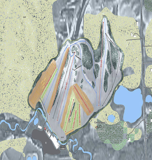Cannonsburg Ski Trail Map - Art Print - Powderaddicts