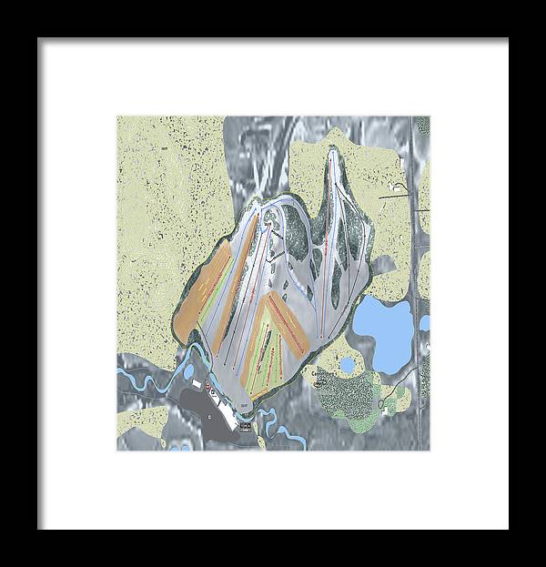 Cannonsburg Ski Trail Map - Framed Print - Powderaddicts