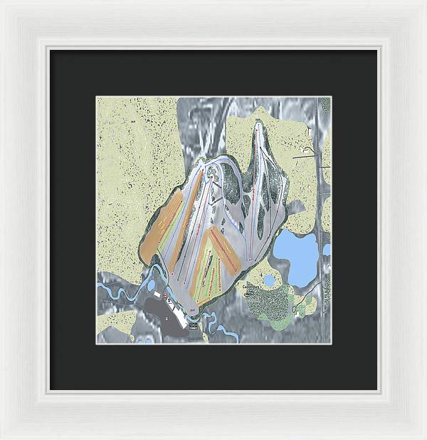 Cannonsburg Ski Trail Map - Framed Print - Powderaddicts