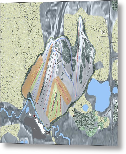 Cannonsburg Ski Trail Map - Metal Print - Powderaddicts