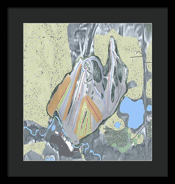 Cannonsburg Ski Trail Map - Framed Print - Powderaddicts