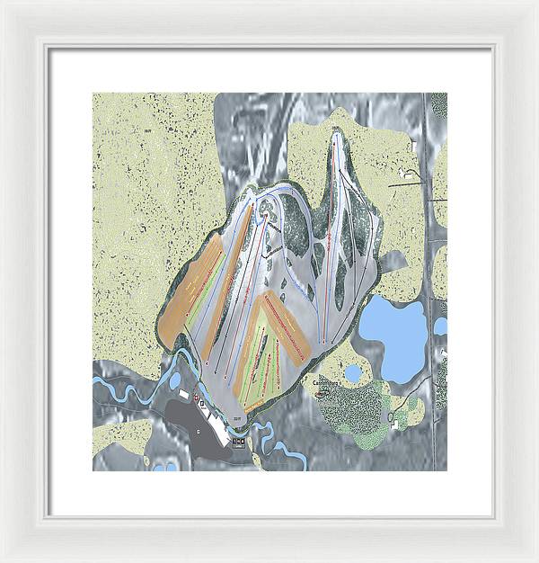 Cannonsburg Ski Trail Map - Framed Print - Powderaddicts