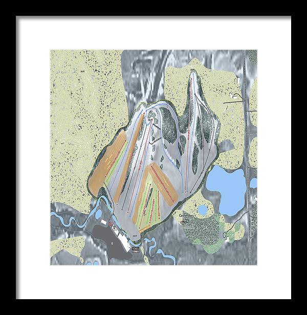 Cannonsburg Ski Trail Map - Framed Print - Powderaddicts