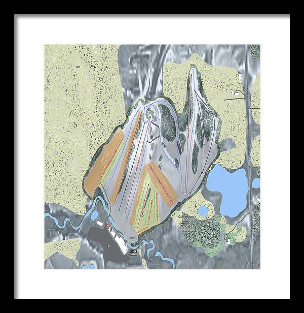 Cannonsburg Ski Trail Map - Framed Print - Powderaddicts