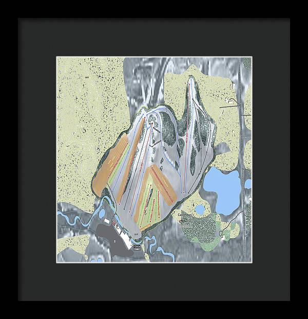 Cannonsburg Ski Trail Map - Framed Print - Powderaddicts