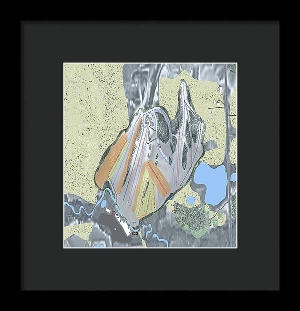 Cannonsburg Ski Trail Map - Framed Print - Powderaddicts