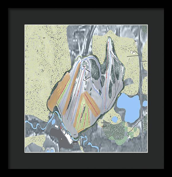 Cannonsburg Ski Trail Map - Framed Print - Powderaddicts