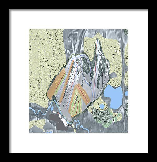 Cannonsburg Ski Trail Map - Framed Print - Powderaddicts