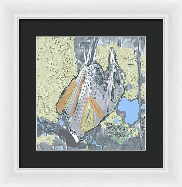 Cannonsburg Ski Trail Map - Framed Print - Powderaddicts