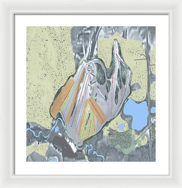 Cannonsburg Ski Trail Map - Framed Print - Powderaddicts