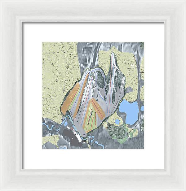 Cannonsburg Ski Trail Map - Framed Print - Powderaddicts