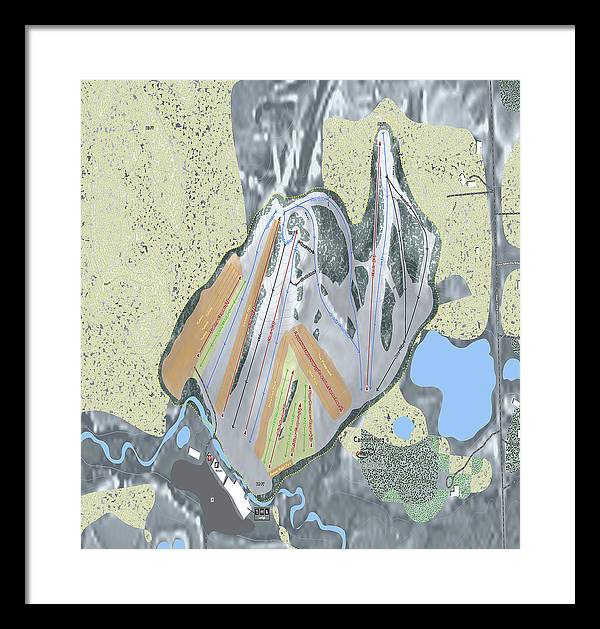 Cannonsburg Ski Trail Map - Framed Print - Powderaddicts