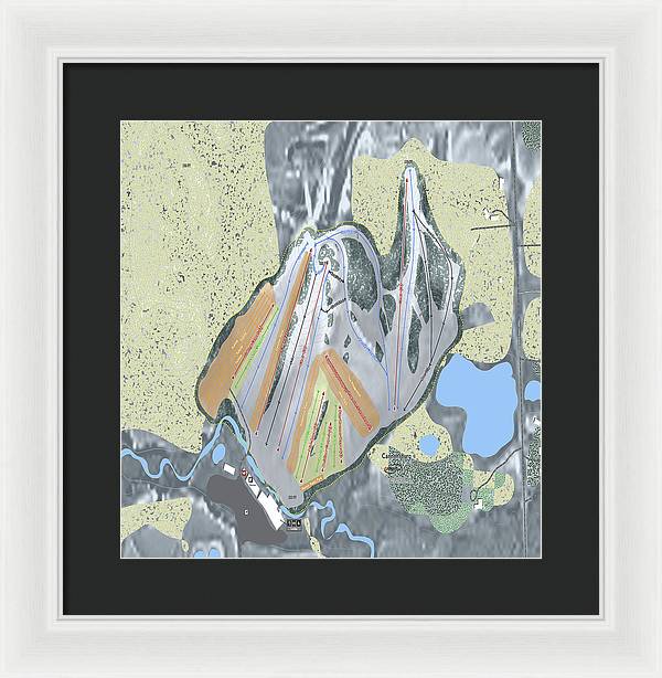 Cannonsburg Ski Trail Map - Framed Print - Powderaddicts