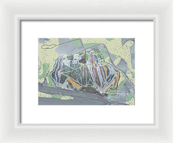 Cascade Mountain Ski Trail Map - Framed Print - Powderaddicts