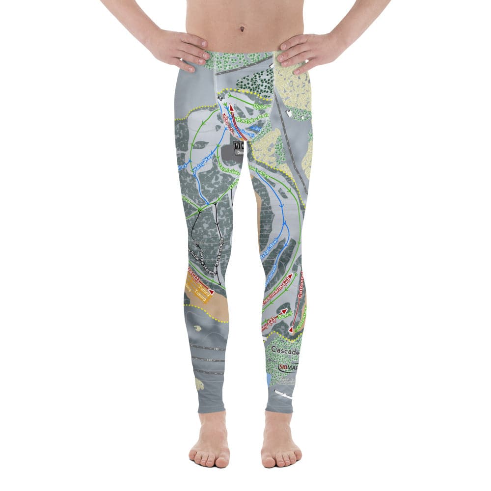 Cascade Mountain, Wisconsin Ski Trail Map Men's Base Layer Bottom - Powderaddicts