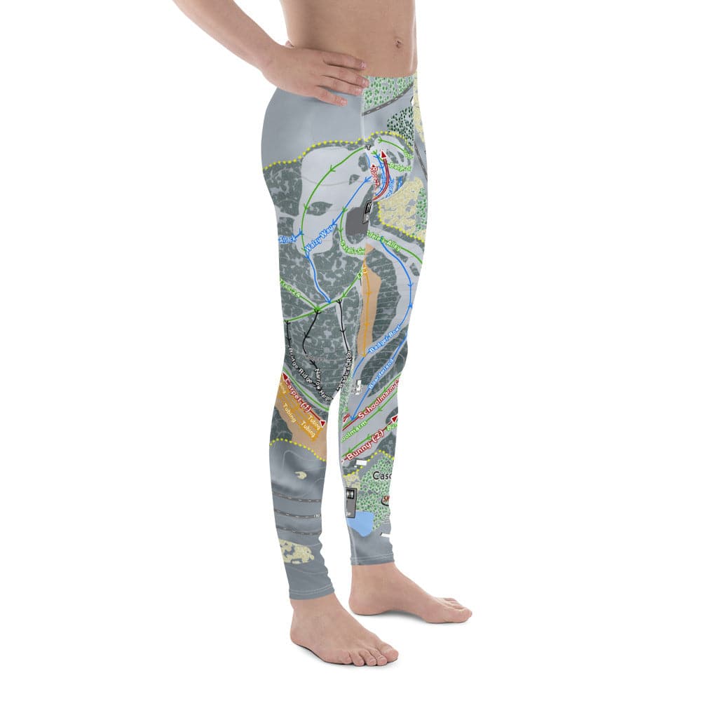 Cascade Mountain, Wisconsin Ski Trail Map Men's Base Layer Bottom - Powderaddicts