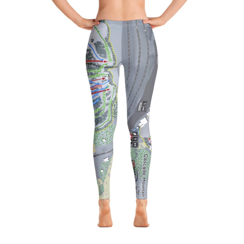 Cascade Mountain, Wisconsin Ski Trail Map Women's Base Layer Bottom - Powderaddicts