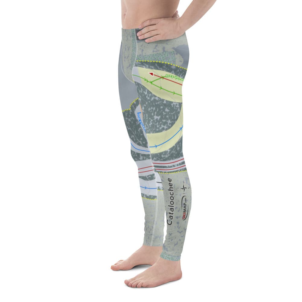 Cataloochee, North Carolina Ski Trail Map Men's Base Layer Bottom - Powderaddicts