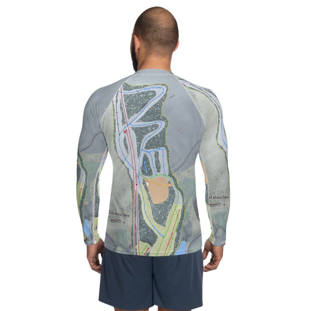Cataloochee, North Carolina Ski Trail Map Men's Base Layer Top - Powderaddicts