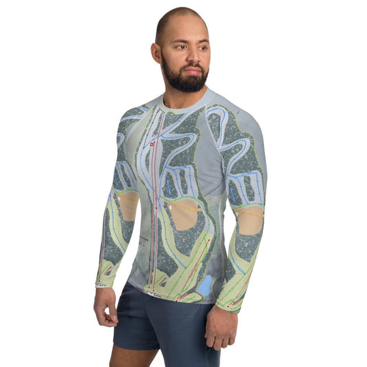 Cataloochee, North Carolina Ski Trail Map Men's Base Layer Top - Powderaddicts