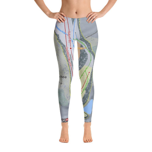 Cataloochee, North Carolina Ski Trail Map Women's Base Layer Bottom - Powderaddicts