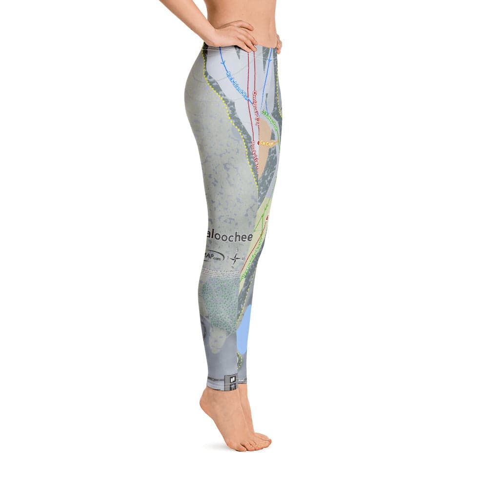Cataloochee, North Carolina Ski Trail Map Women's Base Layer Bottom - Powderaddicts