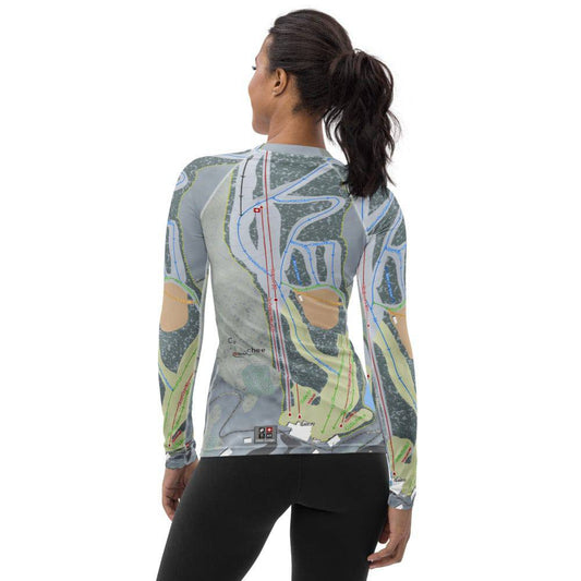 Cataloochee, North Carolina Ski Trail Map Women's Base Layer Top - Powderaddicts