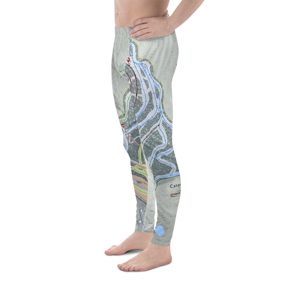 Catamount, New York Ski Trail Map Men's Base Layer Bottom - Powderaddicts